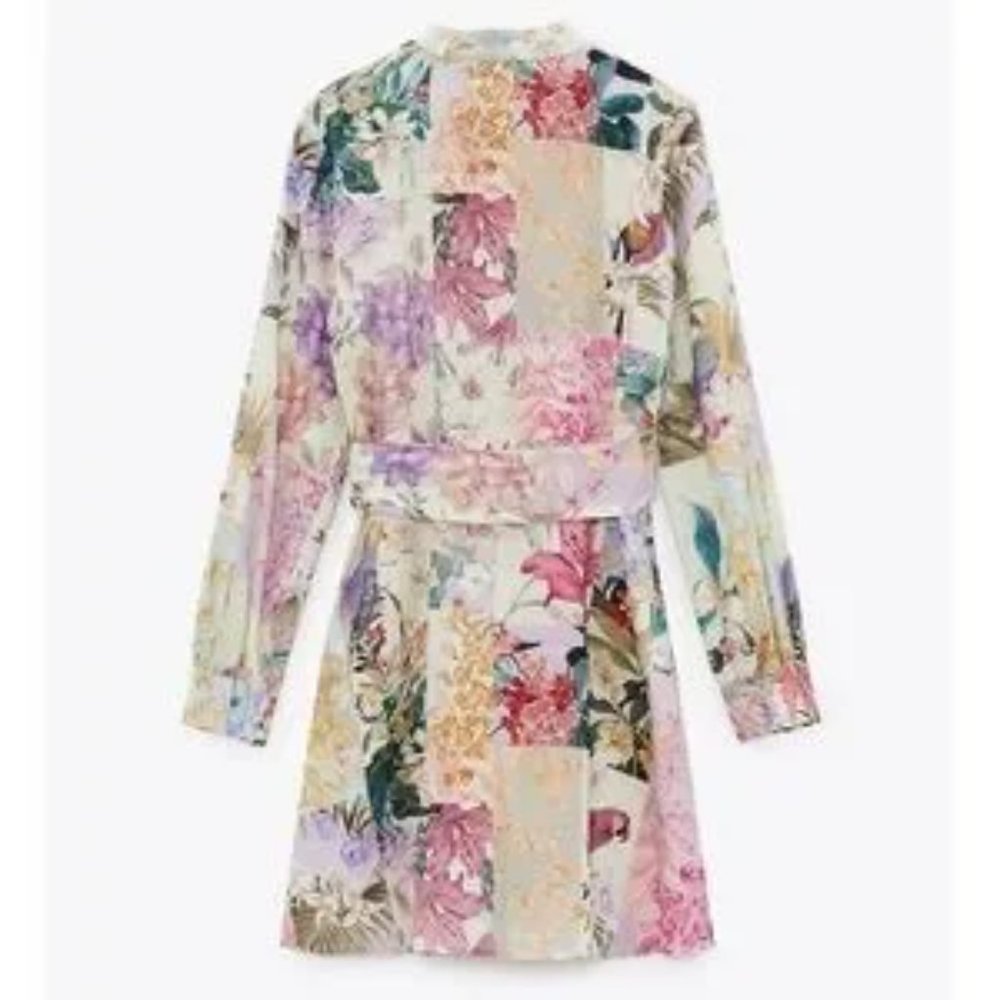 NWT ZARA Linen Floral Print Dress Blogger Favorite - Picture 13 of 16